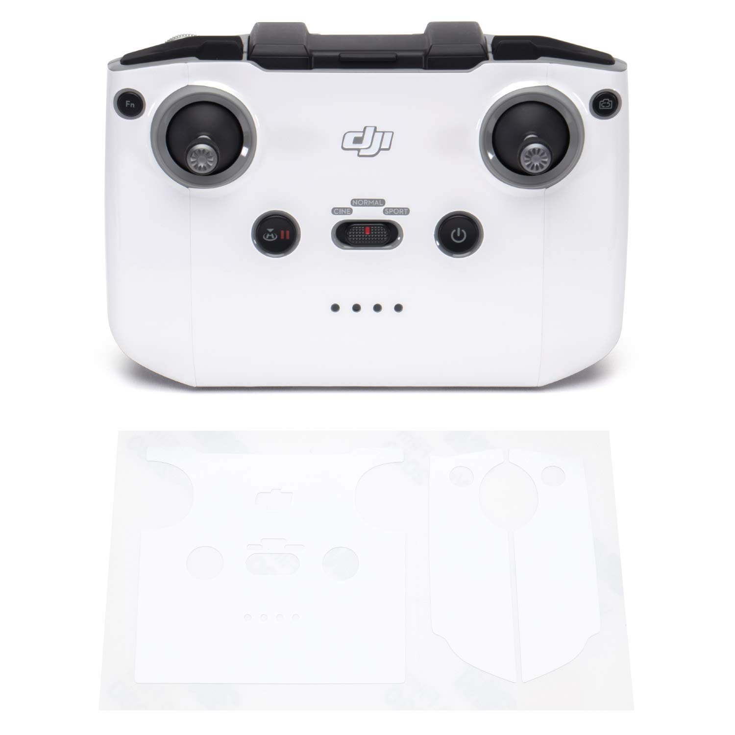 Wrapgrade Skin Sticker Set Compatible with DJI Mini 2 | Remote Controller (RACING WHITE)