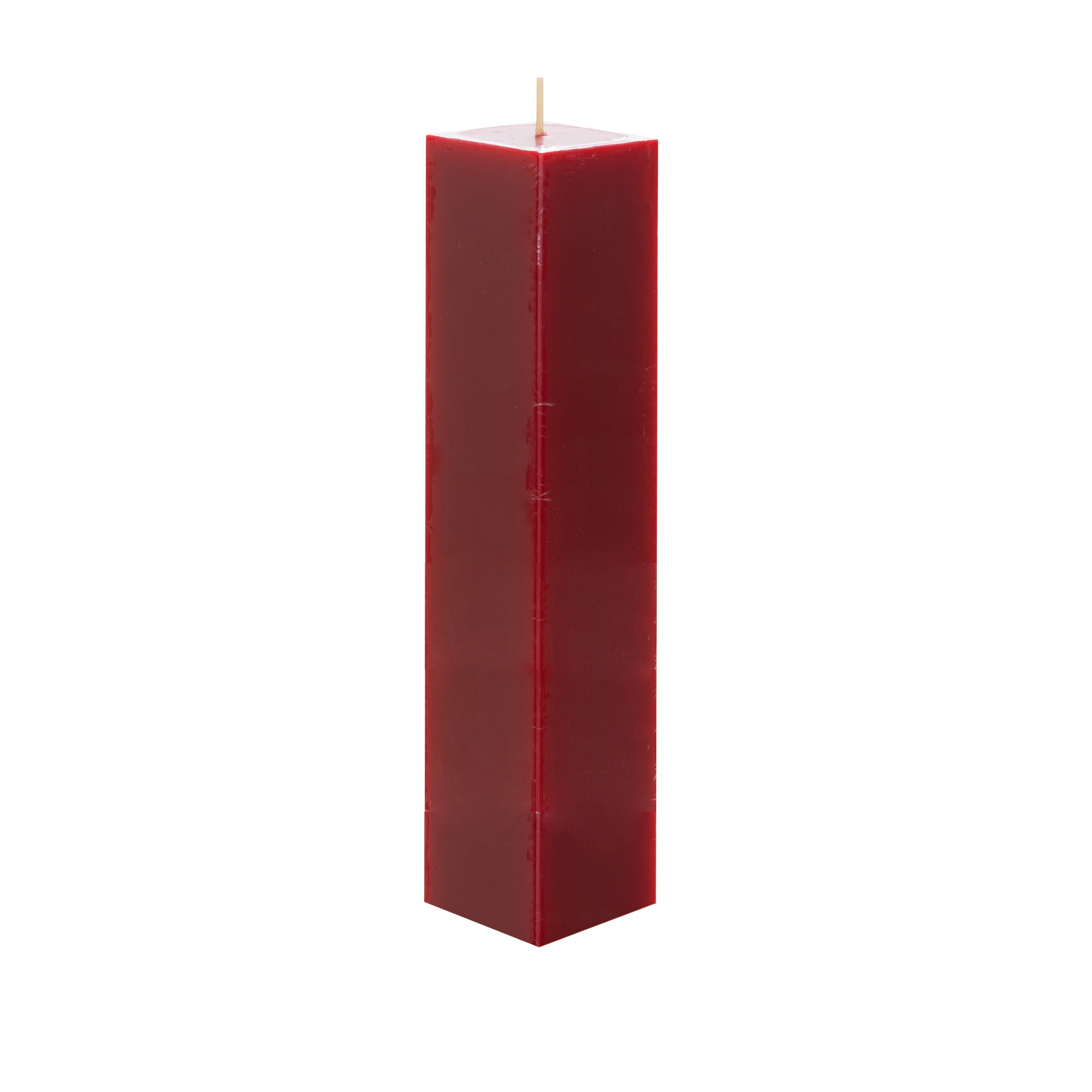 Mega Candles 3 pcs Unscented Red Square Pillar Candle Hand Poured