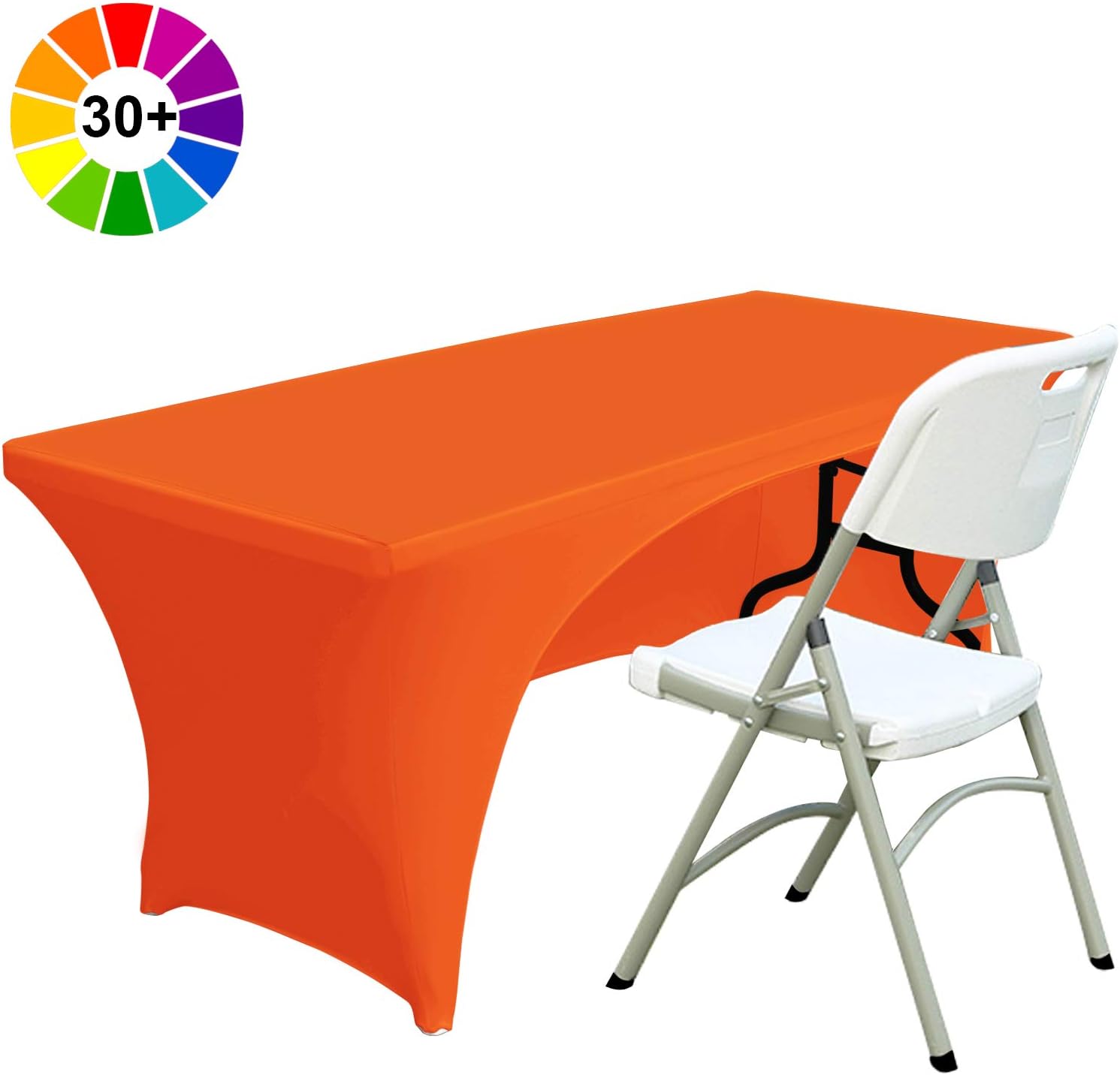 Best 6ft table cloth stretch orange