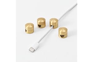 BRIGHTTIA Cable Clips - Premium Brass Cord Management for Home, Office & Car - Multipurpose Wire Holder Organizer - Sleek & D