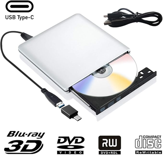 External Blu Ray Dvd Drive 3d 4k, Usb 3.0 Optical Bluray Dvd Cd Burner 614