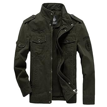 GWELL Herren Jacke Fliegerjacke Übergangsjacke Bomberjacke Militär Piloten Jacket für Winter Herbst Frühling Große Größen