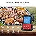 TURATA Meat Thermometer, Wireless digital Remote thermometer BBQ thermometer with Dual Probe, Alarm & Timer, Instant Read oven thermometer with 260 Feet Sensing Range for Grill Smoker (Red)