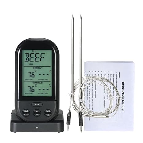 IJARP Instant Read Digital Food Meat Thermometer for Kitchen Cooking BBQ, Black