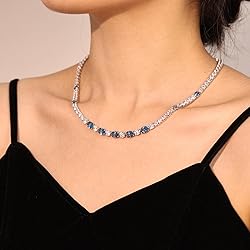 FANCIME Sterling Silver Created Topaz Tennis