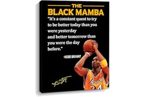 Creoate Kobe Bryant Poster Canvas Wall Art Motivational Framed Canvas Print Artwork for Office, Teens Room, Gym Wall Decor…