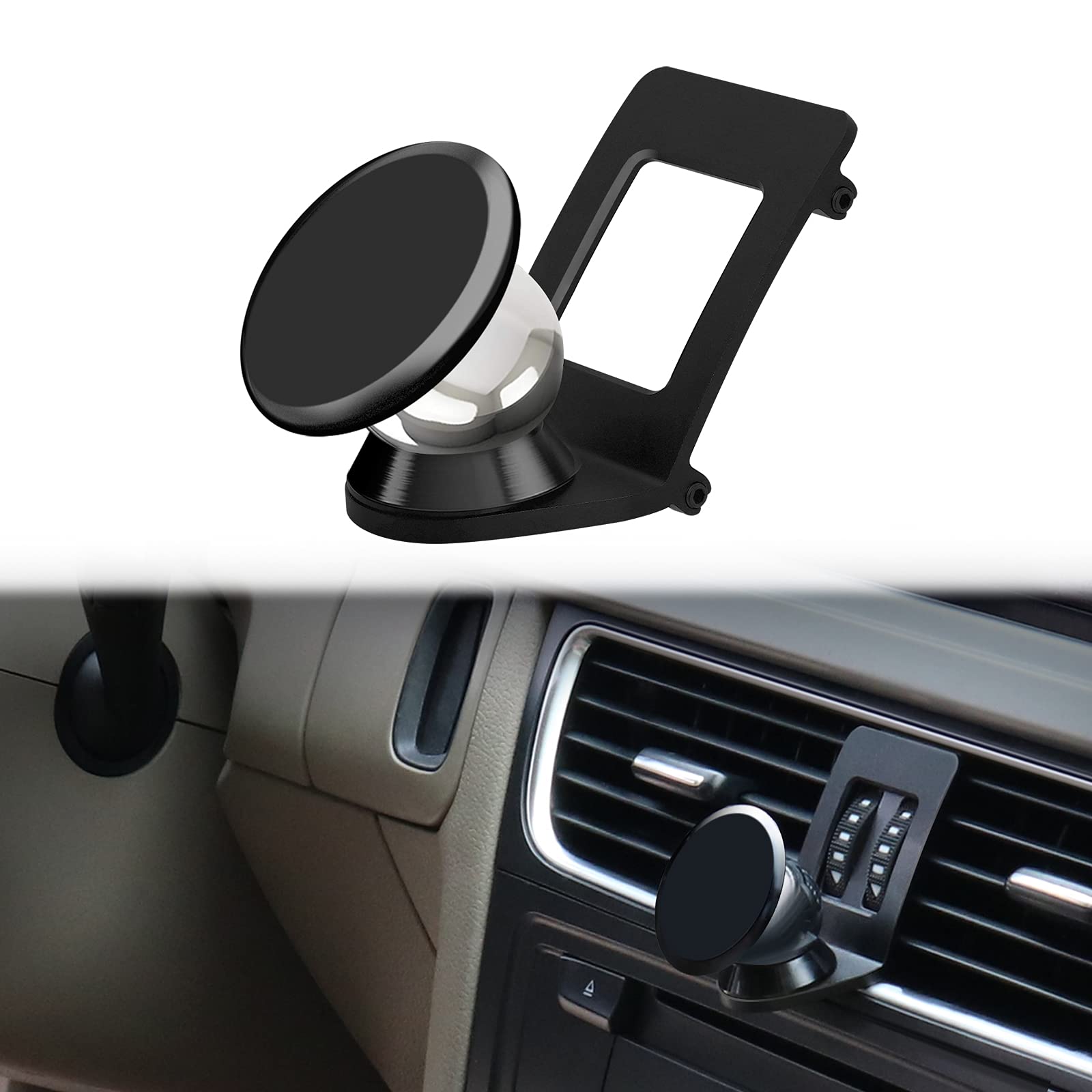 Cookiss magnetic phone car mount Compatible with Audi A4 B8 and Audi A5 8T Suitable for Smartphone and GPS with car phone holder, 360 Degree Adjustable View (Black)