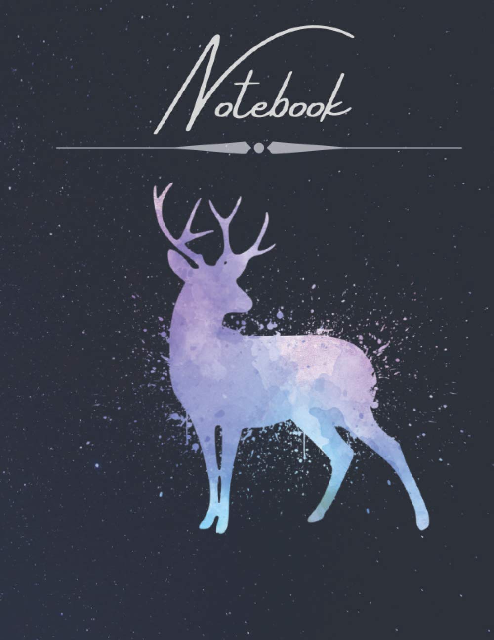 Cosmic Stag Lined Notebook: Blank Lined Notebook, 120 Pages, 8.5 x 11 Inch. Perfect Notebook Gift for Girls