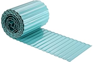 ZXZYHFTY Corrugated Metal Garden Edging, Landscape Edging Border, 6"×20Ft Corrugated Metal Fence for Garden, Flower Bed, Lawn and Landscape Edging (Blue)