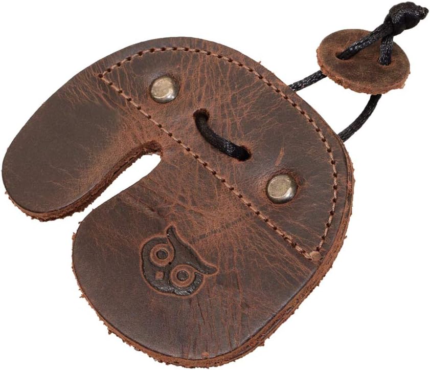 Hide & Drink, Rustic Leather Right Handed Archery Finger Tab, Protect Guard for Recurve Bows, Fingers Protector, Shooting Practice Gear, Outdoors & Sports Essentials Handmade : Bourbon Brown : Sports & Outdoors