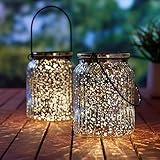 Solar Mercury Glass Jars 2 Pack Outdoor Table Lamps