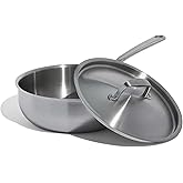 Made In Cookware - 3 Quart Stainless Steel Saucier Pan - 5 Ply Stainless Clad - Professional Cookware - Crafted in Italy - Induction Compatible