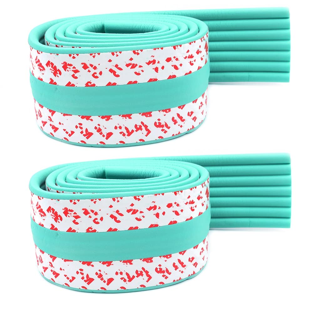 WANGCL 2pcs Foam Safety Strips 2M Safety Edge Protection Strip Edge Corner Guards Foam Roll Children Anti Collision Strip for Table Wall Corner with Double Side Tape (Light Green)