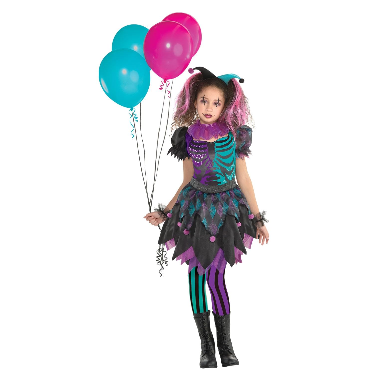 amscan 9904760 Girls Creepy Harlequin Halloween Fancy Dress Costume Age 12-14 Years