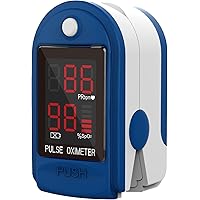 ClinicalGuard CMS-50DL Fingertip Pulse Oximeter Blood Oxygen Saturation and Heart Rate Monitor with Batteries, Soft Case…