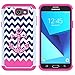 MicroP Galaxy J7 V Case, Galaxy J7 2017 / J7 Sky Pro / J7 Perx / J7Prime/Galaxy Halo Case, Hybrid Dual Layer Silicone Plastic Armor Defender Case for Samsung Galaxy J7V 2017 (Armor Pink Anchor)