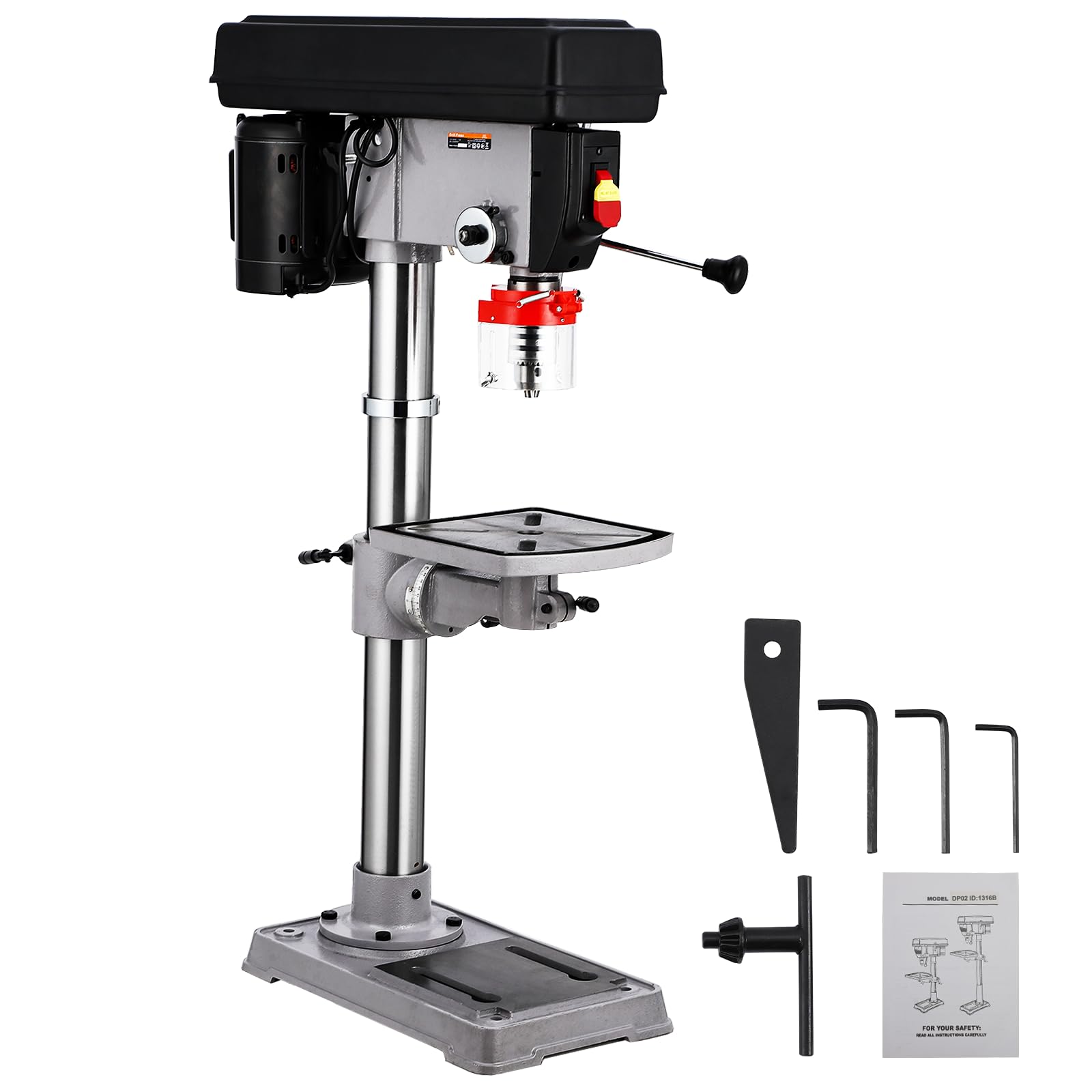Photo 1 of **DENTS AND SCRATCHES FROM TRANSPORT **13 in Benchtop Drill Press, 7.5 Amp 120V, 288-3084 RPM Variable Speed Cast Iron Bench Drill Press, 0-45°Tilting Worktable, Tabletop Drilling Machine for Wood Metal