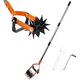 CLENEHUT 72inch Rotary Cultivator,Gardening Hand Tiller,Adjustable Long Handle,2-in-1 Weeding Cultivator,Aerate,Weed,Till,Sow,Lawn Care,Manual Tiller,Soil Aeration &amp; Mixing