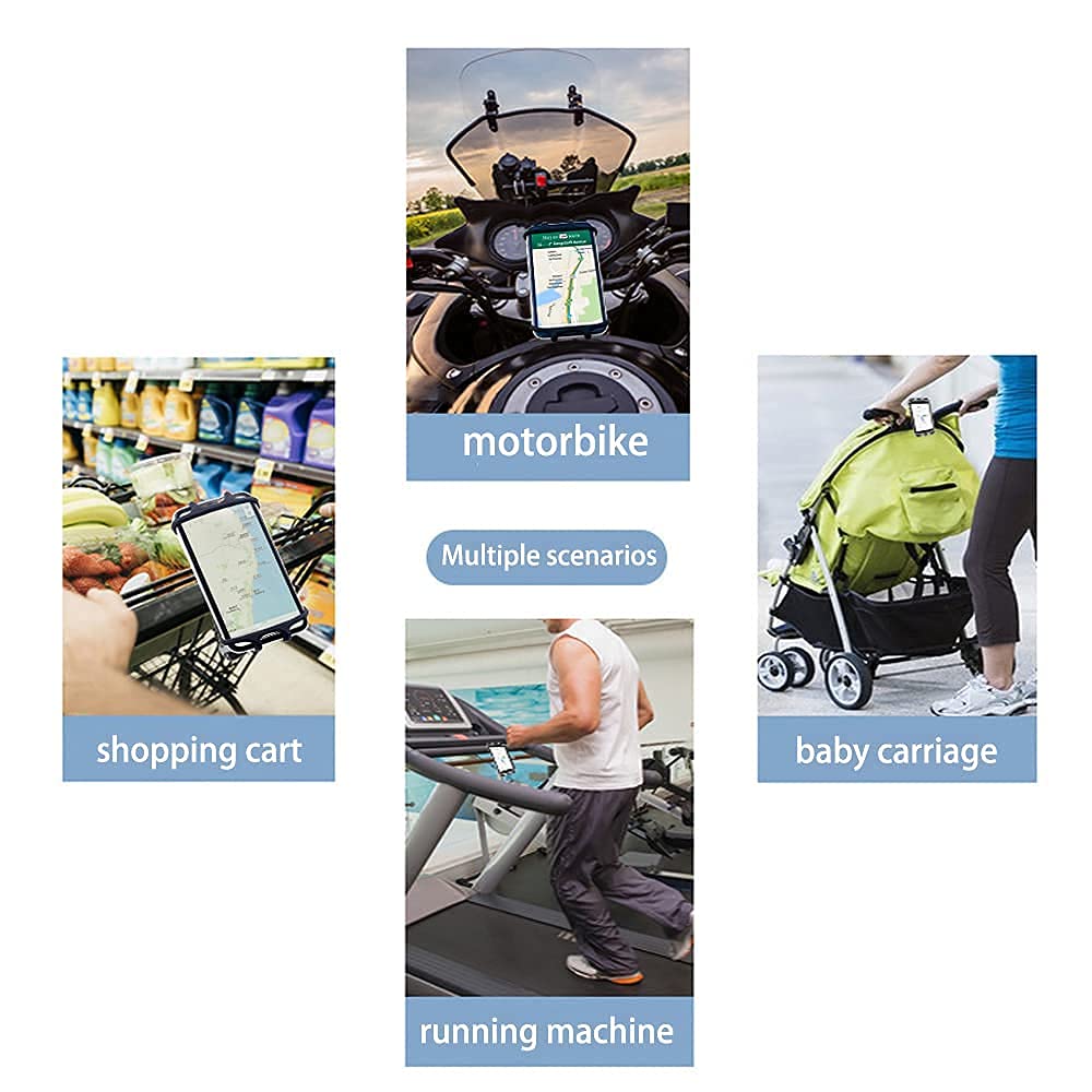 Fglmctsh Bike Motorcycle Phone Mount GPS/Map/Music Made of Durable Non-Slip Silicone.Scooter Detachable Bike Phone Holder for Handlebars,Compatible with 99% iPhone 17-11, Samsung, 4.5