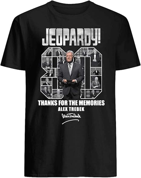 Jeopardy 80 Alex-Trebek Signature T-shirt Thank You For The Memories