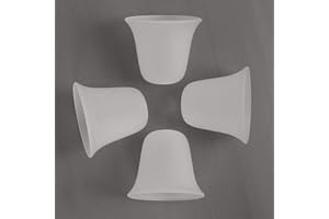 Eumyviv 4 Pack Bell Shaped Frosted Glass Lamp Shade Replacement with 1-5/8-inch Fitter Opening for Ceiling Fan Light Kit Wall Sconce Pendant Light Fixture A00047