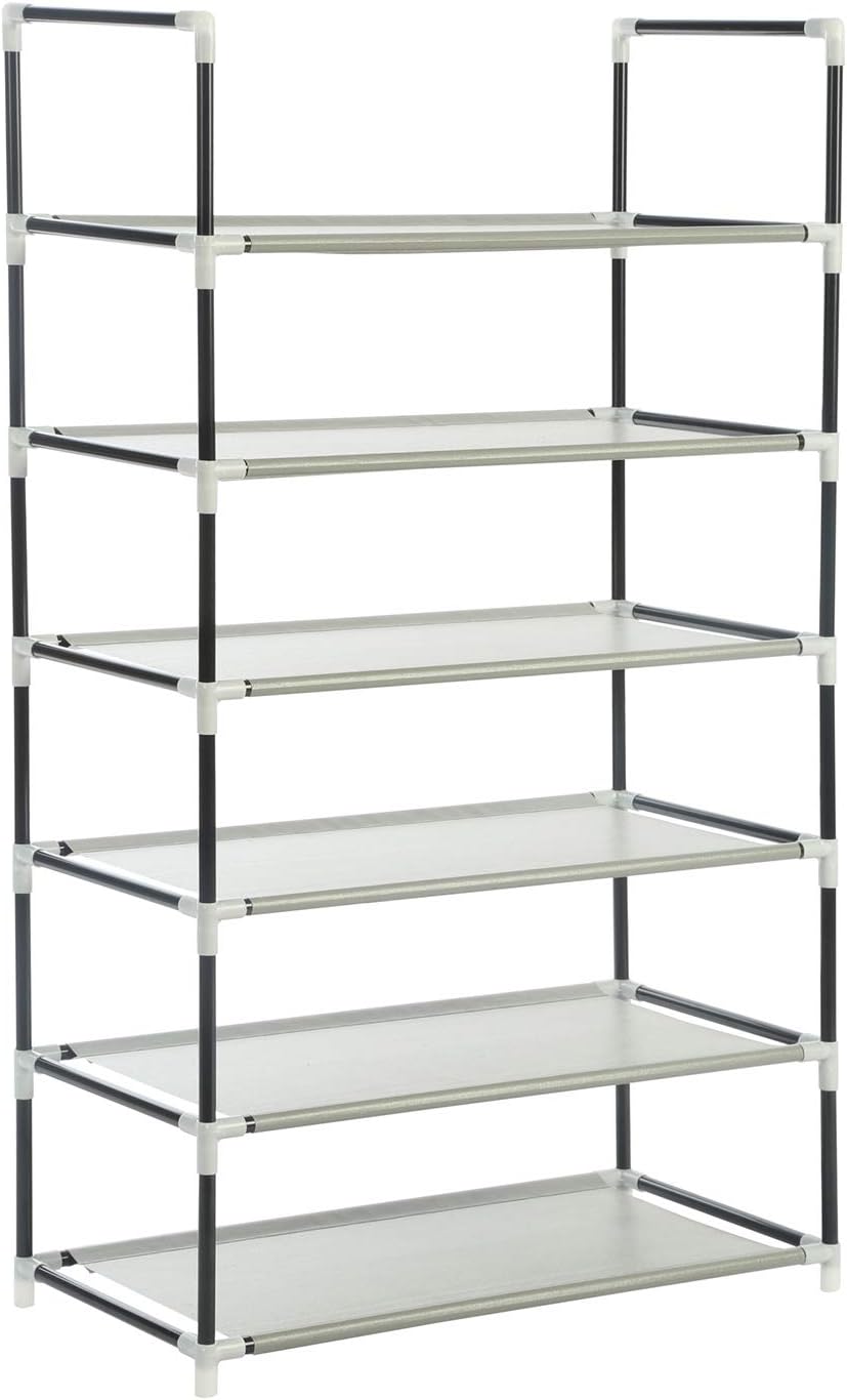 songmics 10 tiers shoe rack on Amazon Com Homefort Metal 6 Tier Shoe Rack 18 Pairs Shoes Storage Shelf Entryway Shoe Organizer Metal Shoe Tower With 6 Tiers Metal Shelves And Dustproof Fabric Cover In Grey 23 62 W X 11 02 D X 41 54 H Home Kitchen