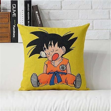 damuyas 1/4 Stück Dragon Ball Z Son Goku Rückseite Baumwolle Kissen werfen Kissen Fall Geschenk, baumwolle, 3#, Size: 45*45cm