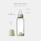 BIBS Baby Glass Bottle 240ml Anti-Colic Vented Teat Sage view 2