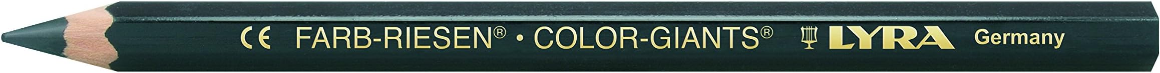 Lyra Colour Giants, Natural Cardboard Box of 12 Coloured Pencils. Black