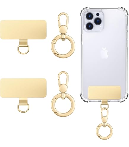 2 Pezzi Phone Tether Tab & Lanyard Tab – Clip Girevole 360° Ultra Sottile In Acciaio Inossidabile Per Cordino Telefonico, Universale
