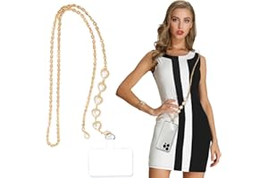 Turkalla Phone Crossbody Chain Cell Phone Lanyard, Diamond Rhinestone Metal Shoulder Strap Universal Phone Chain Strap with Phone Tether Patches Compatible with Most Phones Bag Purse