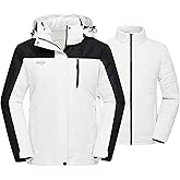 wantdo Women's 3 in 1 Waterproof Ski Jacket Windproof Winter Snow Coat Snowboarding Jackets Warm Raincoat