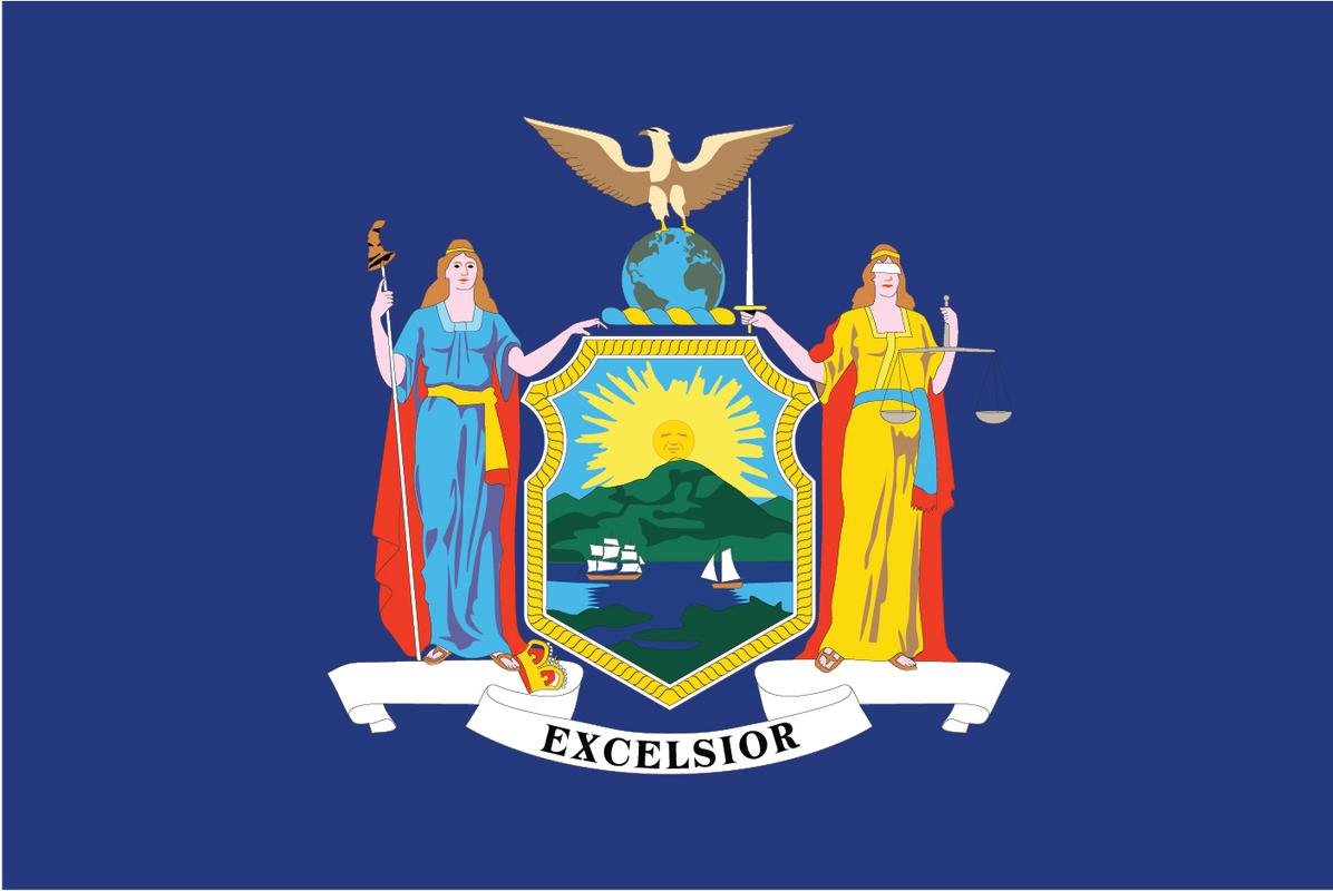Photo 1 of 2-Pack New York State Flag Decal Sticker | 5-Inches by 3-Inches | Premium Quality Vinyl | PD338