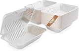 FOOGO Green 9x6 Inch Clamshell Takeaway Boxes 32oz Sugarcane Pulp