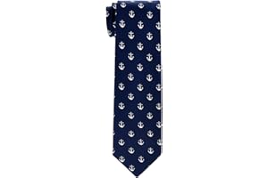 Retreez Classic Anchor Pattern Woven Boy's Tie - 8-10 years
