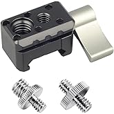DEKEENSTAR NATO Clamp Adapter Monitor Mount Quick Release NATO Rail Clamp with 1/4 and 3/8 Thread Holes for Camera Cage Handle Monitor LED Light Microphone Cold Shoe Magic Arm