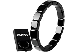 Hemios Hematite Bracelet Men - Reignites Masculine Energy, Natural Hematite Stone Beaded Stretch Healing Bracelets Reclaim Your Edge & Confidence, Inspirational Gift Jewelry