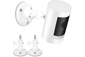 TIUIHU [Upgraded Version] 360 Degree Adjustable Mount for Ring Stick Up/Pro/Indoor Cam/Battery Cam, Stable Outdoor Ceiling Bracket Mounting Kit Camera Accessories for Ring Plug-in HD(2 Pack,White)