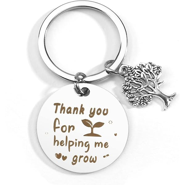 Teacher Appreciation Keychain - "Thank You For Helping Us Grow" Stainless Steel Gift For Mentor/Tutor - View #10