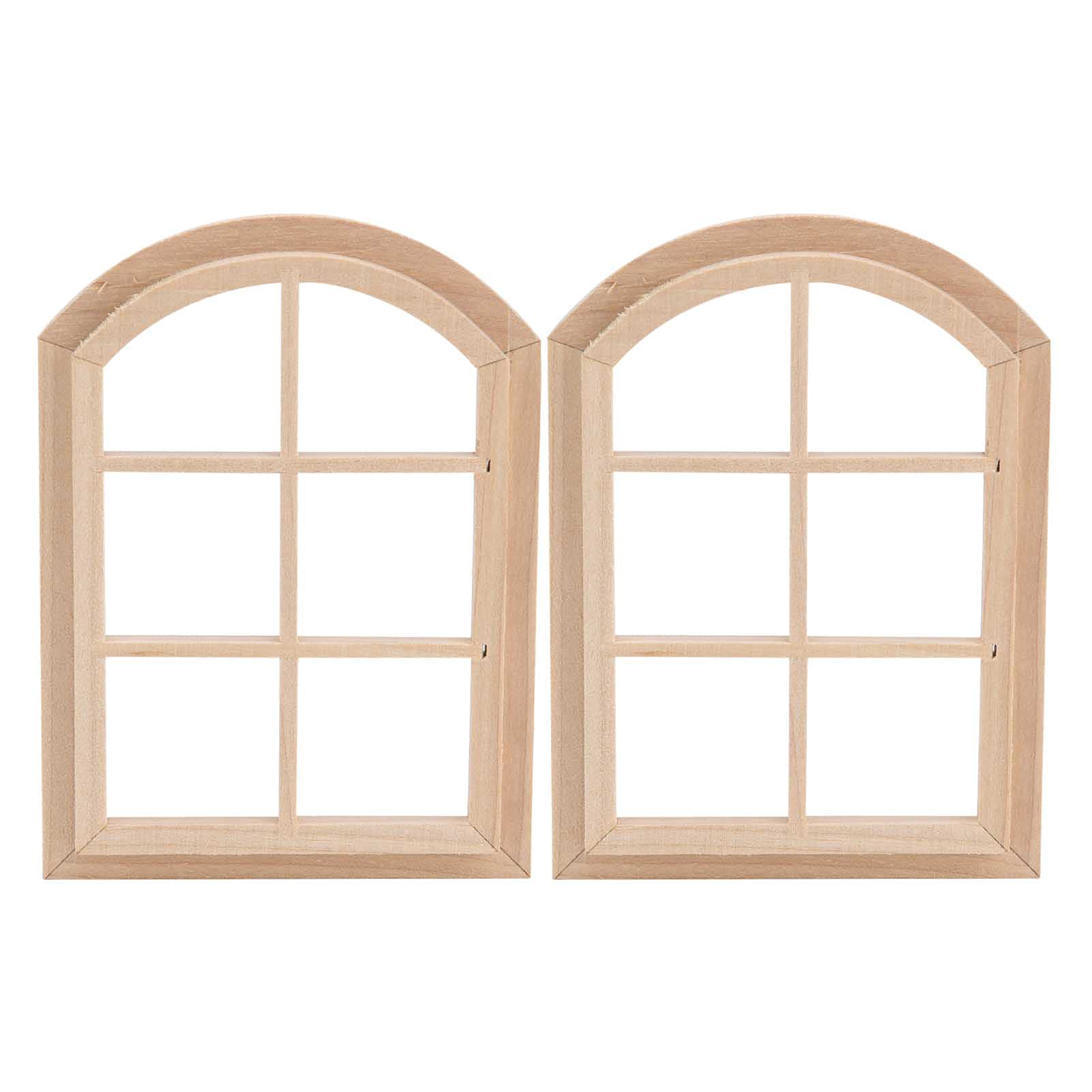 Keenso 1:12 Doll House Miniature Window,Dollhouse Wooden Window for Dollhouse Accessories