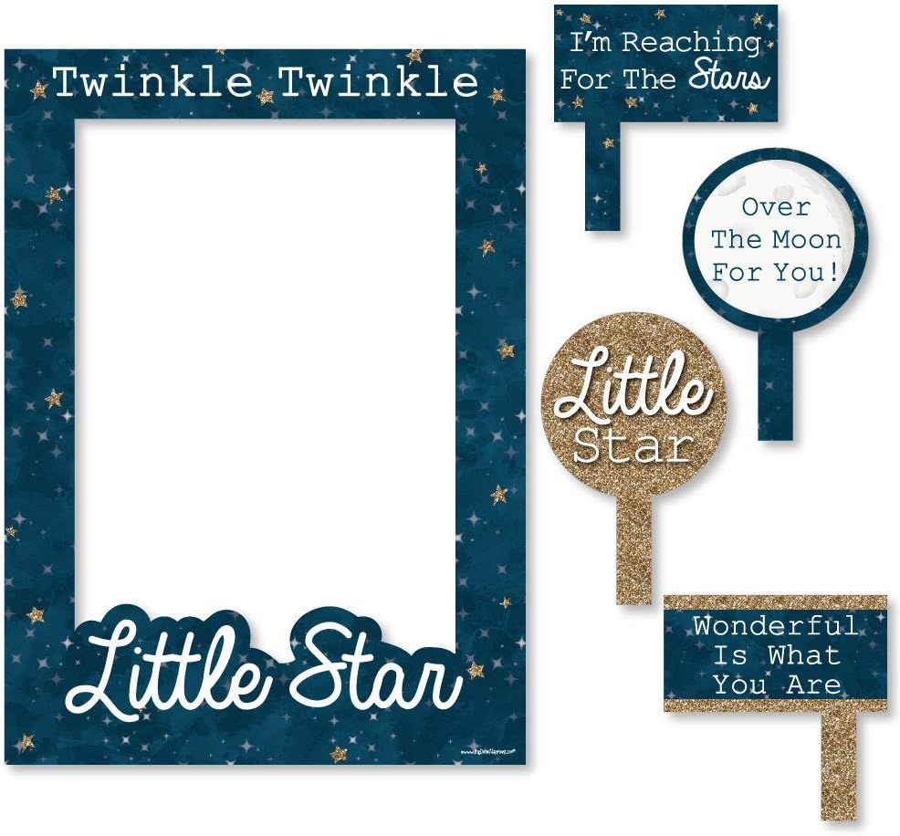 Amazon Co Jp Bigドットの幸せのtwinkle Twinkle Little Star 誕生日パーティーベビーシャワーまたは写真ブース画像フレーム Props 頑丈な素材にプリント おもちゃ