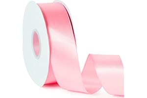 AONLSKH Baby Pink 1-1/2" X 50 Yards Solid Color Satin Ribbon, Double Faced High Density Polyester Fabric Ribbon for Gifts Wrapping, Wedding, Party, Crafts, Hair Bows, Home DIY Decor Ornaments