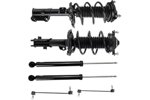 TRQ Front and Rear Suspension Kit Complete Strut & Coil Spring Assembly Shock Absorber Sway Bar Stabilizer Link Compatible with 2017-2019 Hyundai Elantra