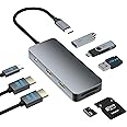 Docking Station Dual Monitor for Dell/HP/Lenovo/Mac Laptop, USB C Laptop Docking Station Dual Monitor, Dual HDMI Adapter for 2 Monitors, 8 in 1 USB C Hub Multiport Adapter with HDMI/USB/PD/SD/TF