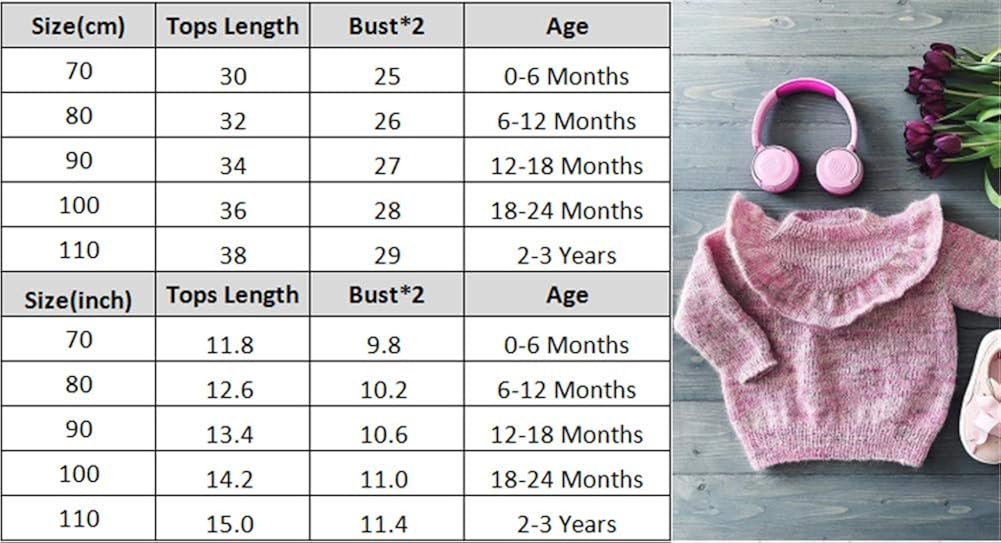 Newborn Infant Baby Girl Sweater Kid Long Sleeve Ruffle Warm Spring Fall Winter Pullover Tops Outfits: Clothing