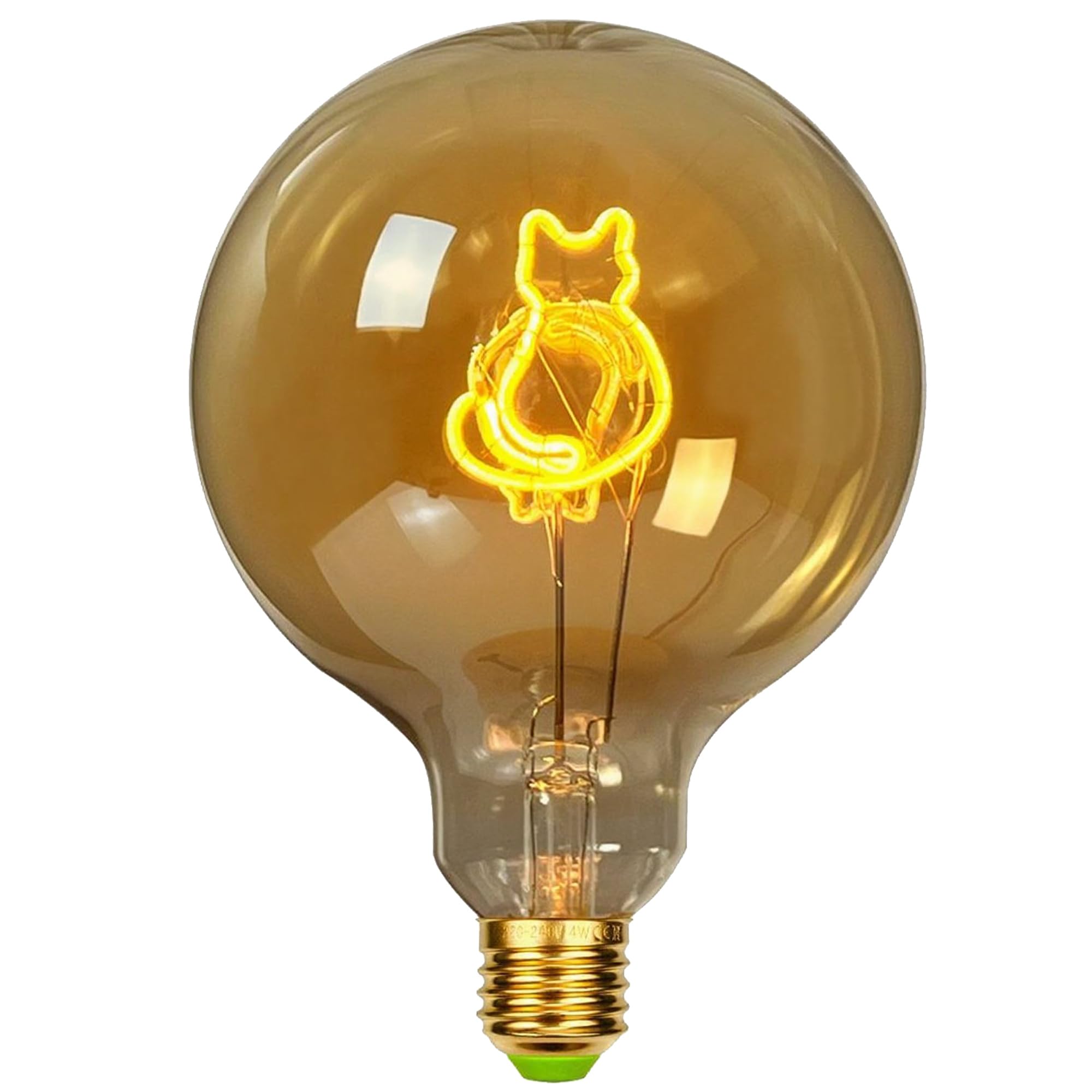 Tianfan VintageLed Bulb Alphabet Bulb G125 Cat Led Filament 4W Dimmable 2000Kelvin Warm White Edison Decorative Light Bulb