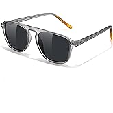 FEISEDY Polarized Aviator Mens Sunglasses Square Modern Women Vintage Style Acetate Frame UV400 B0191