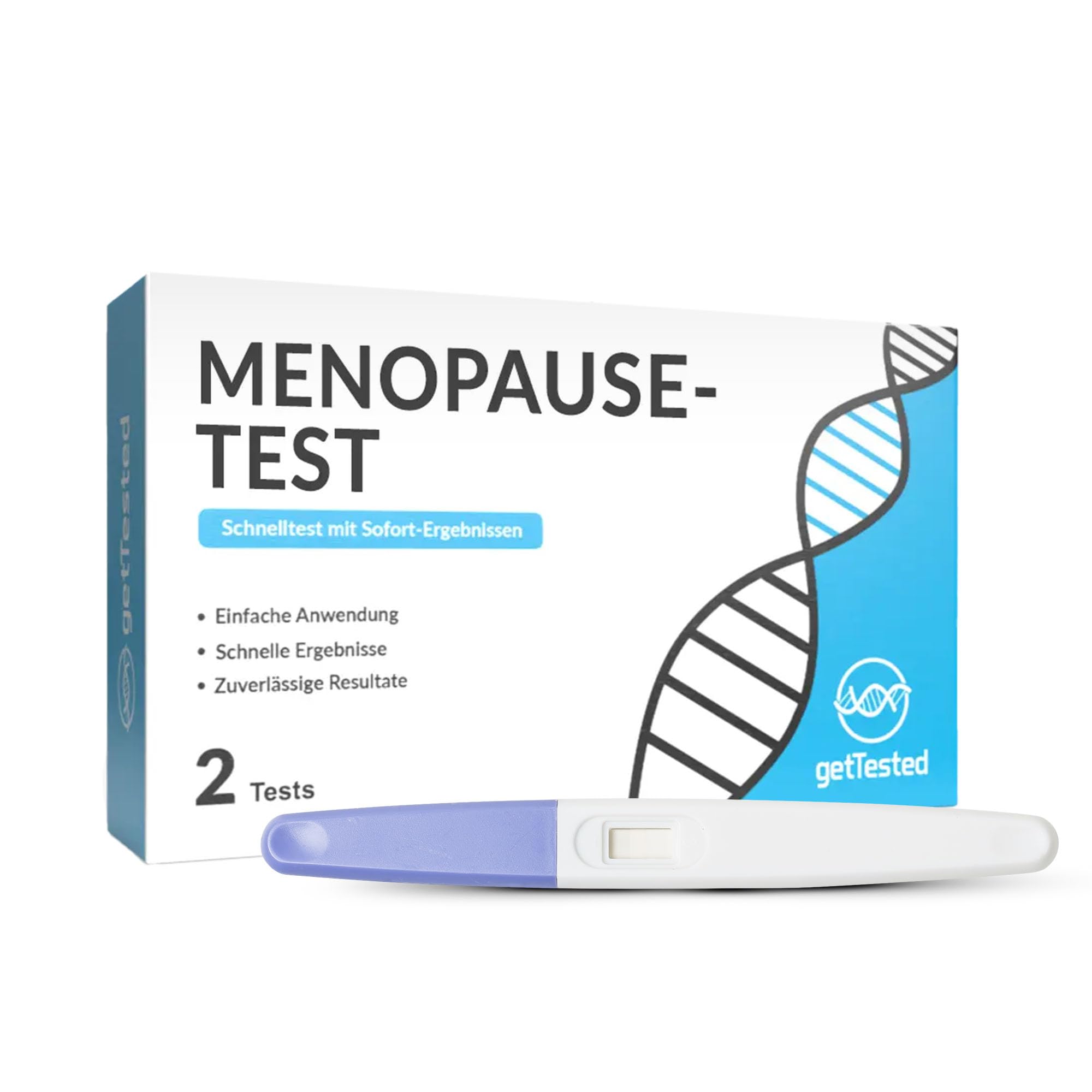 GetTested at Home Menopause Test FSH (2 Tests) Our Rapid Test is a Urine Sample, a so-Called midstream Test, which Gives an Answer Within a Few Minutes. Includes 2 Test Strips.