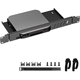 Mini Rack Mount for Mac mini M1 M2, 19in 1U Hinged Server Rack Shelf, for All Mac mini M1 M2 Models, Mini PC Rack Mount for 19 inch Cabinet or Rack, with Cable Ties