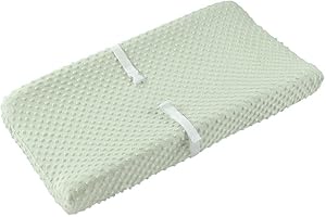 QUENESS Baby Changing Pad Cover, Super Soft Plush Dot Diaper Changing Table Covers for Baby Girls and Boys, Ultra Comfortable, Safe for Babies, Fit 32"/34'' x 16" Pad (Green)